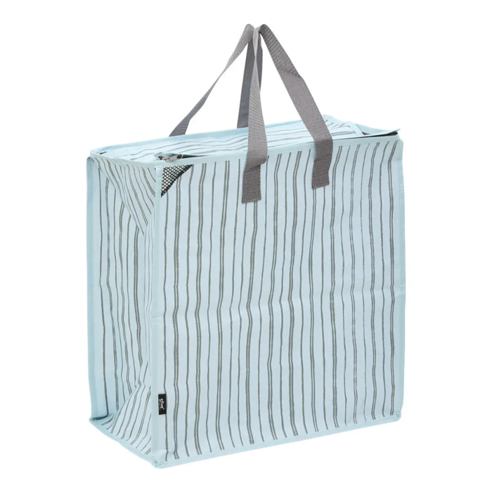 Sac de course avec fermeture zip 49L Bleu