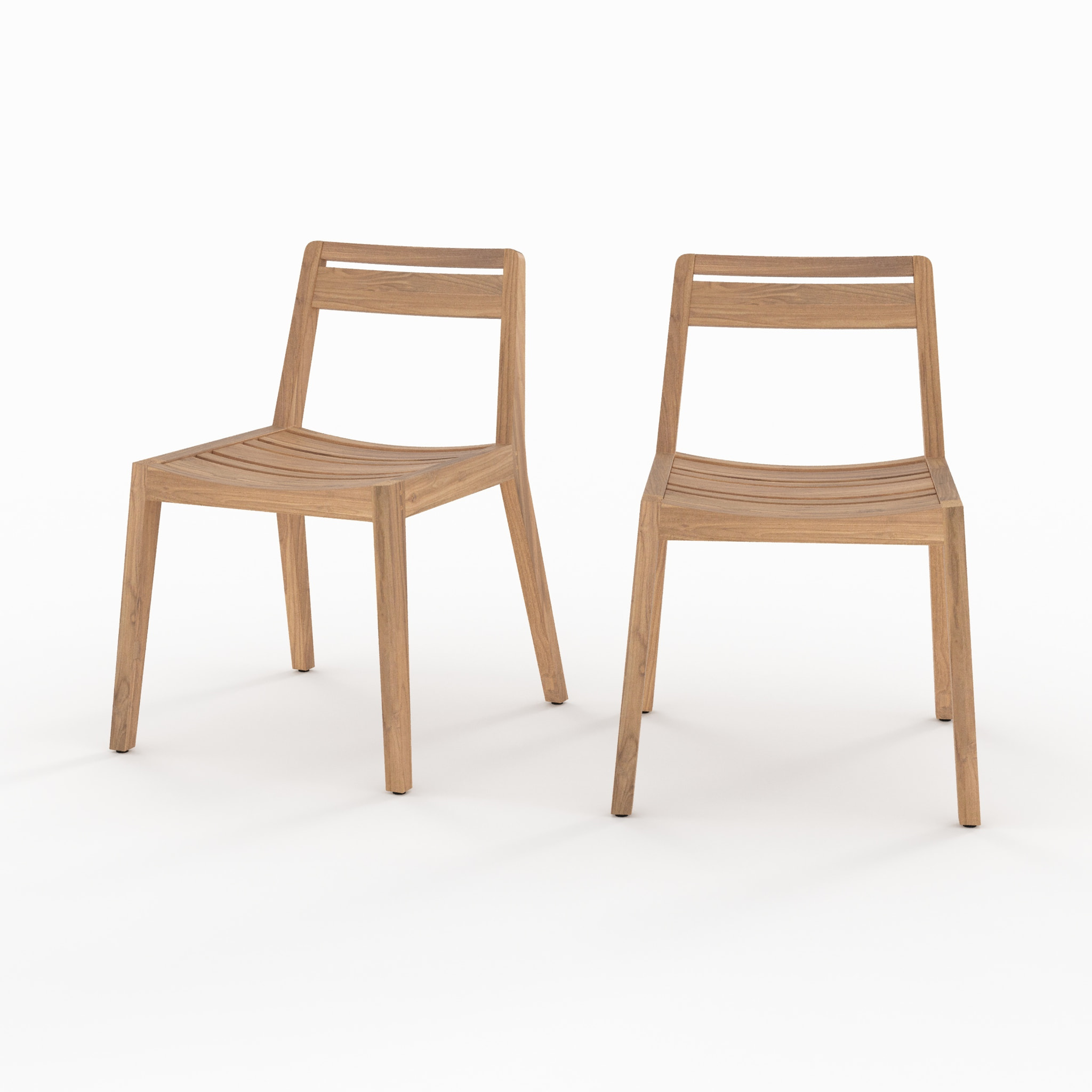 Lot de 2 chaises de jardin en bois de teck recyclé  - Zao