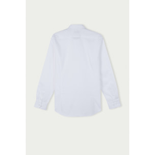 Camicia Uomo 1 Bottone Francese Slim Jacquard Fantasia Bianco