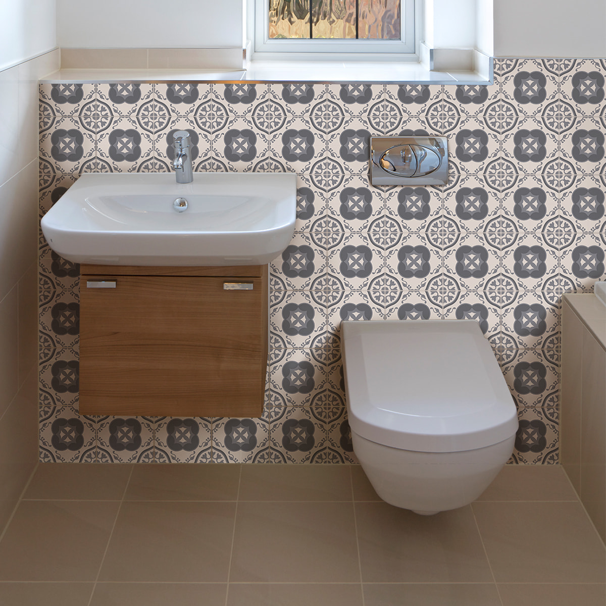 Stickers muraux - Sticker Mural Carrelage adhésif Cuisine Salle de Bain - 24 STICKERS CARRELAGES AZULEJOS ANTONINO