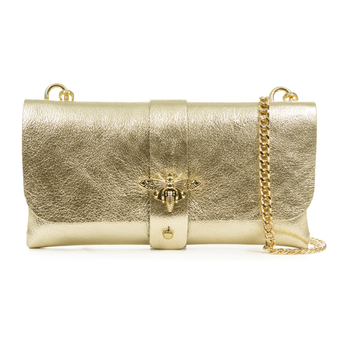 Amaseno borsa a tracolla donna. Pelle autentica Camoscio Laccato.