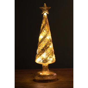 Albero Cono Con Led. Altezza 30 Cm - Pezzi 1 - 7,5X30X7,5cm - Colore: dorato - Bianchi Dino