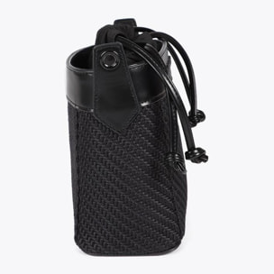 Borsa a tracolla combinata in tessuto e similpelle