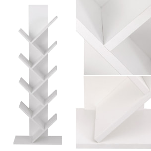 Bibliothèque 8 étagères inclinées blanche SIMONE