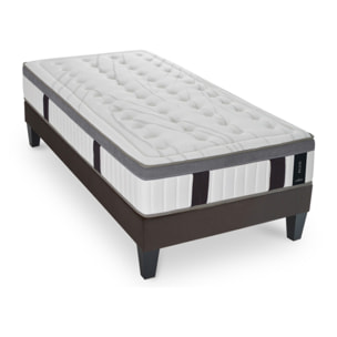 Ensemble Matelas Altesse & Sommier Kit Tissu, Mémoire de Forme & Hyper Soft, 27 cm, Accueil Enveloppant, Soutien Ferme