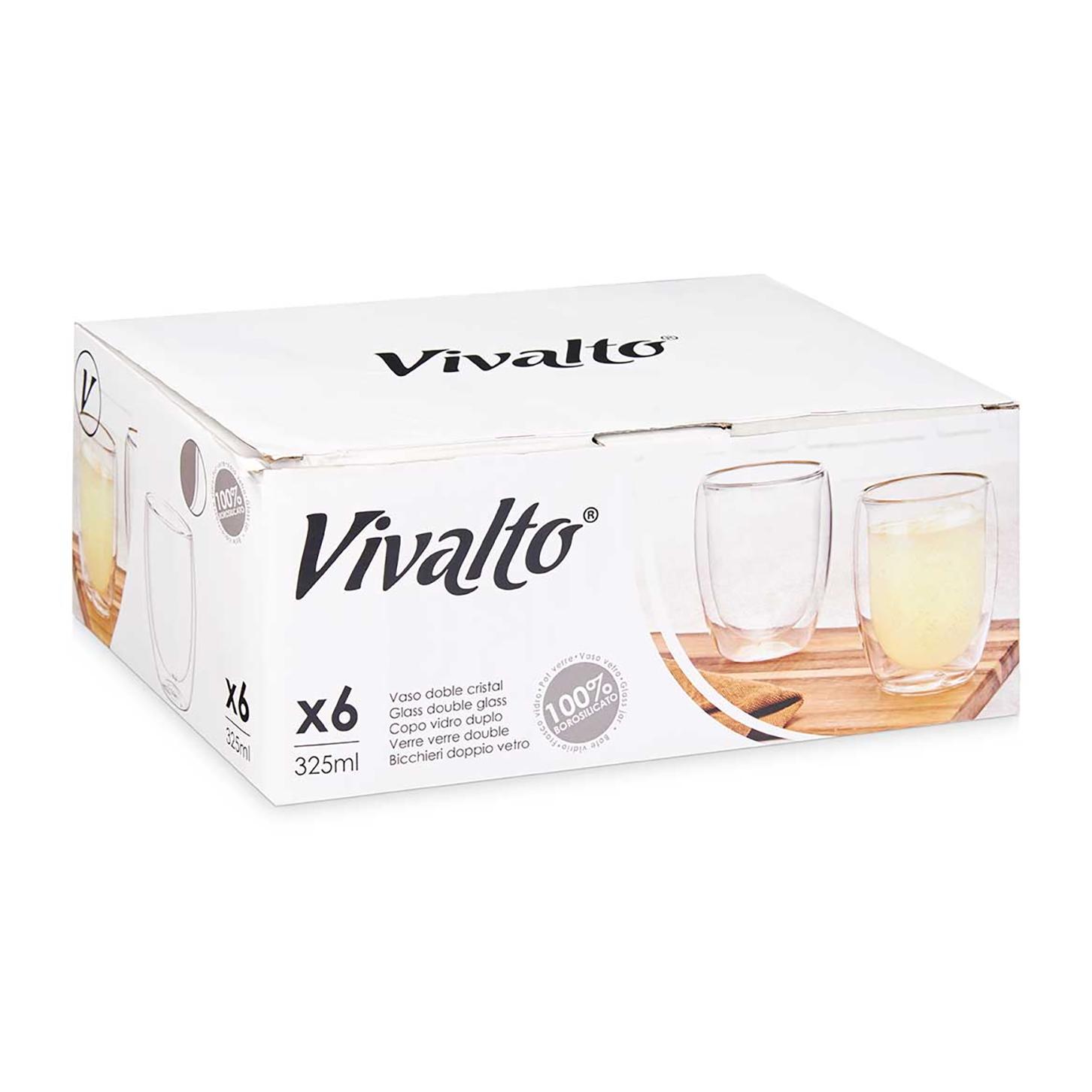 PACK 6 VASOS BOROSILICATO doble pared REFRESCO 326 ML