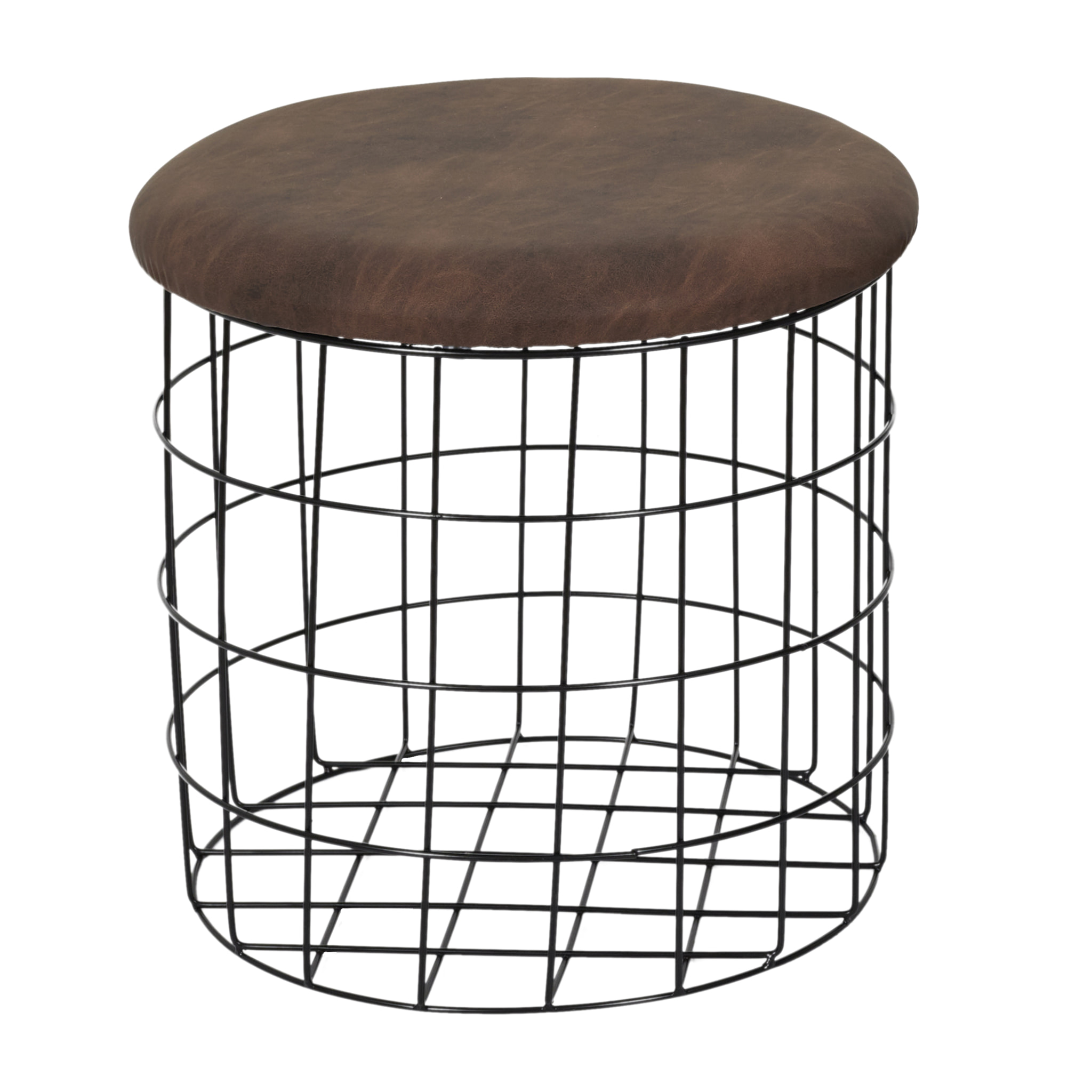 Pouf Gigogne Pu Marron X2