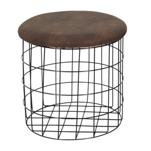 Pouf Gigogne Pu Marron X2