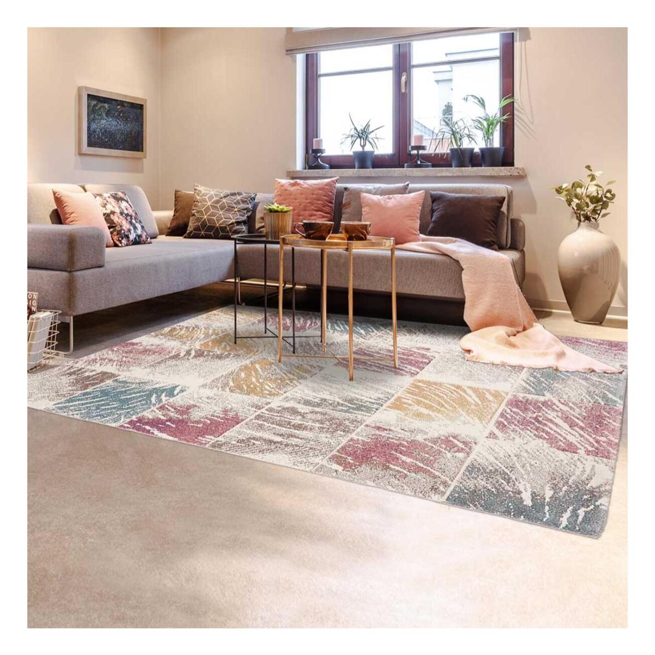 Petit tapis enfant motif trait de crayon pastel