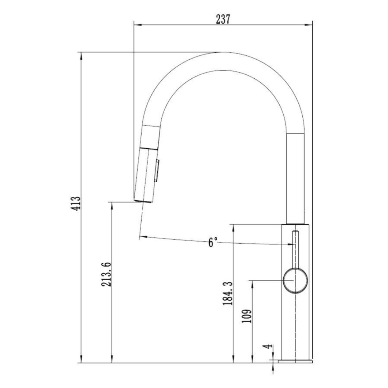 Mitigeur cuisine avec douchette extractible 2 jets, noir mat (SATBSD286C)