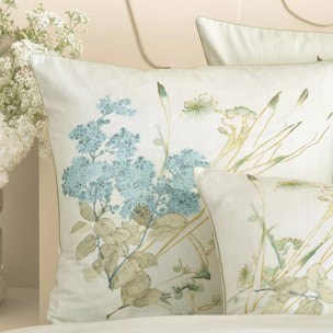 Taie d'oreiller pur coton lavé imprimé beige Caprices parchemin