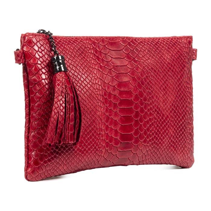 Ermine Borsa a tracolla Donna.Pelle autentica Camoscio Stampa Serpente