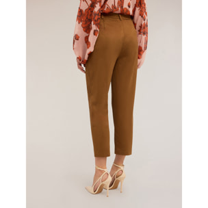 Motivi - Pantaloni regular con pieghe - Marrone