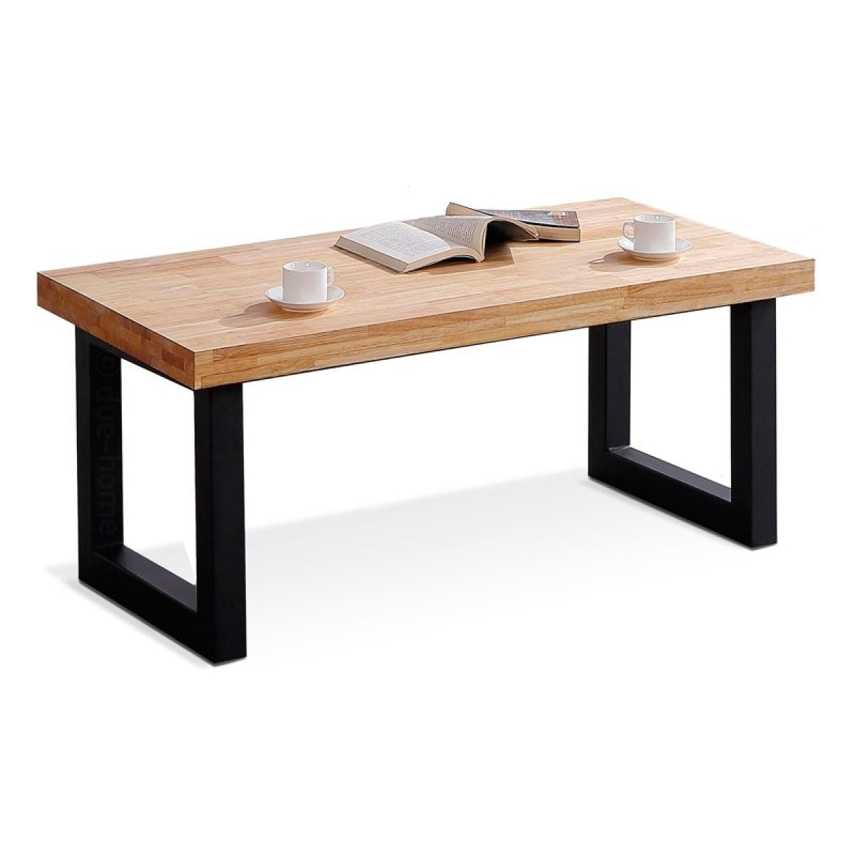 Mesa de centro elevable con almacenaje oculto en roble salvaje y negro 120x47,5-62 cm Loft Roble salvaje - Negro