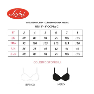 3 Reggiseni Donna LIABEL Art. Sara Coppa C