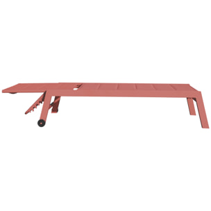 Lot de 2 bains de soleil BARBADOS en textilène terracotta - aluminium terracotta