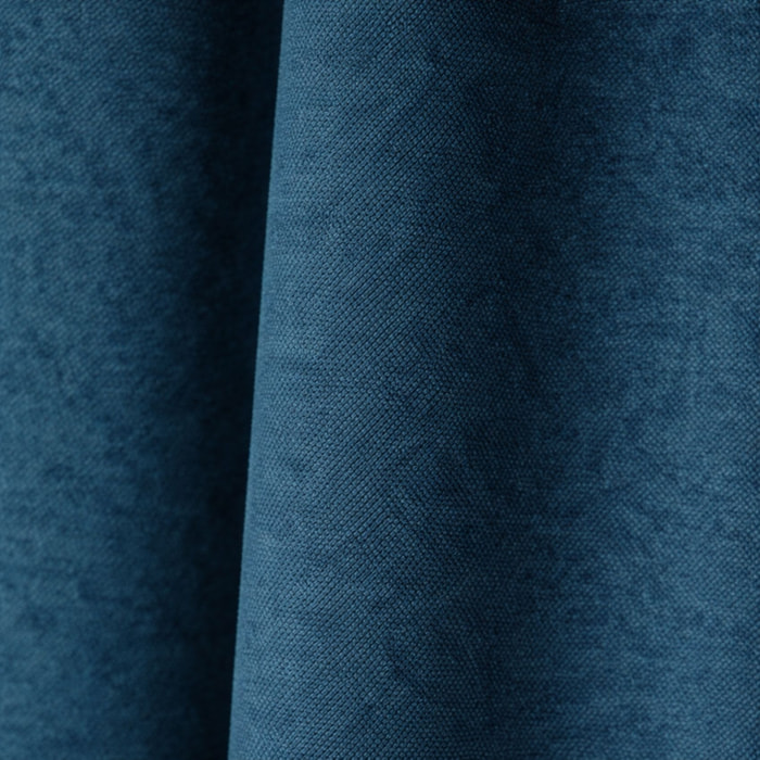 Rideau thermique phonique et semi occultant à galons fronceurs KONFOR - Bleu Paon