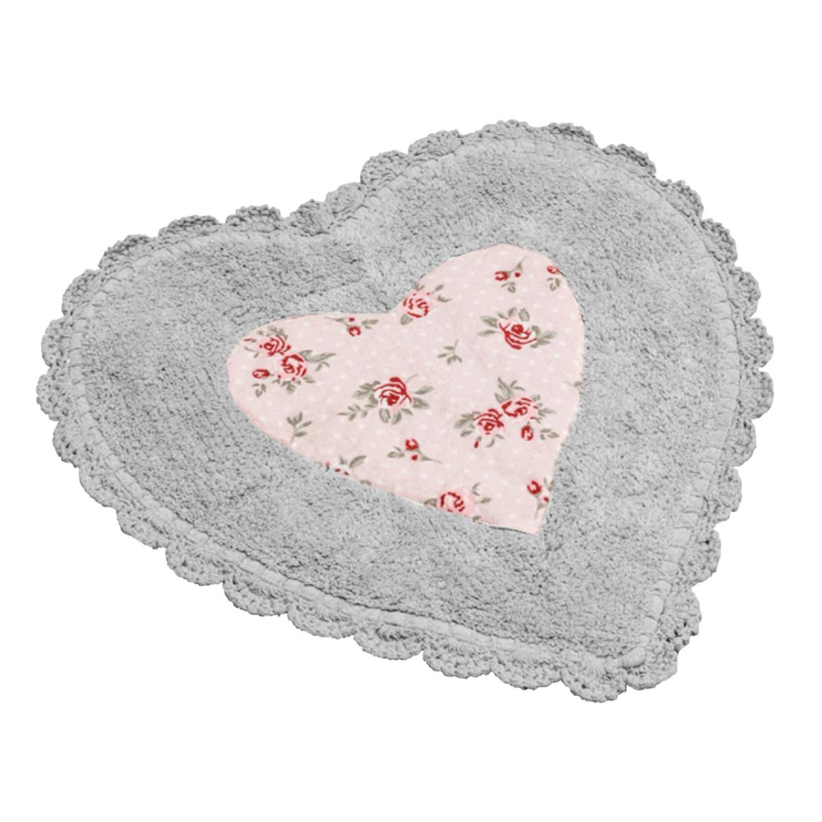 Tappeto Bagno A Forma Di Cuore Vie En Rose Grigio