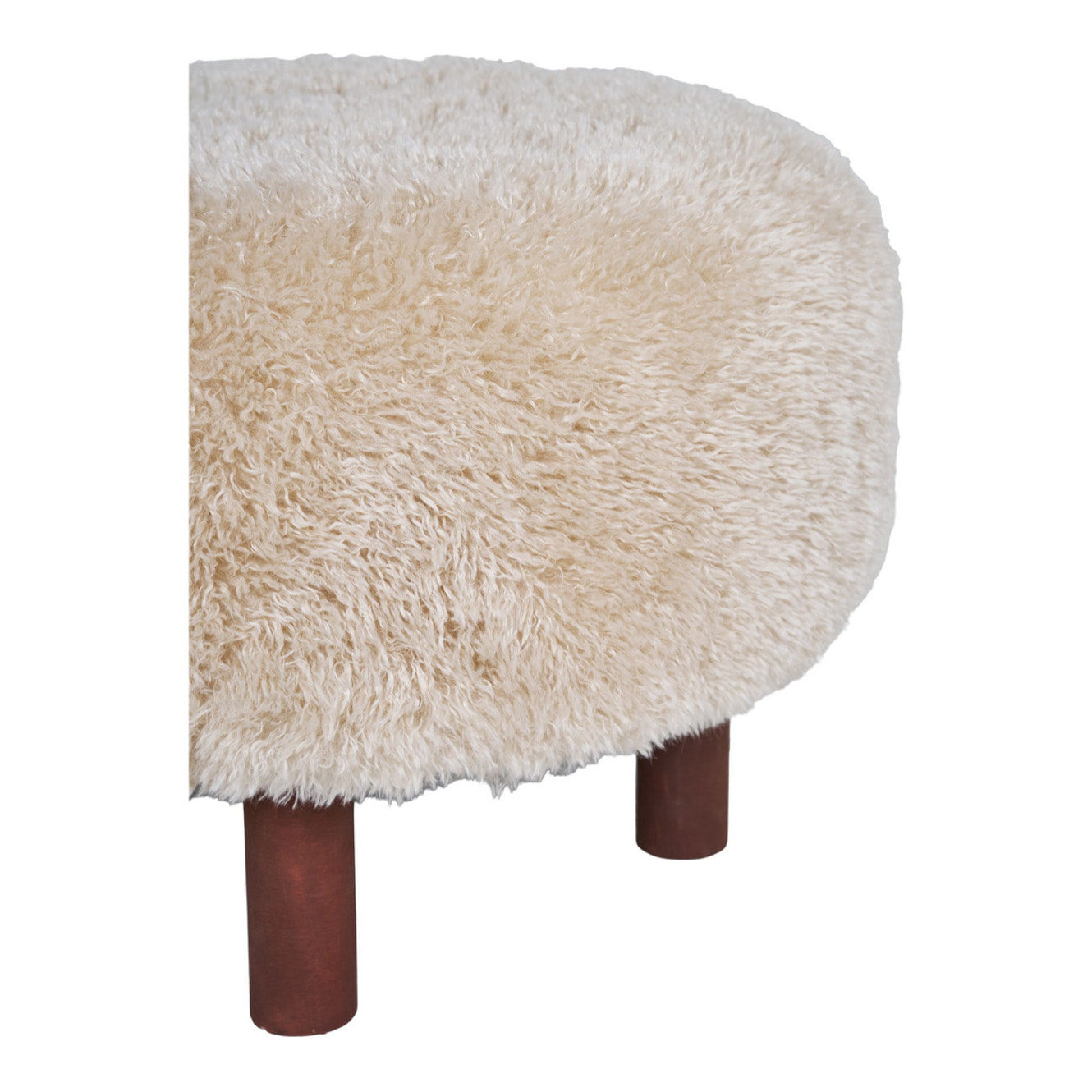 Pouf Inverness Faux Fur Marrone Chiaro — Ø50×36 cm, HN1260