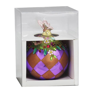 Sfera con decoro e rombi - Pezzi 3 - VIOLA - Bianchi Dino SpA