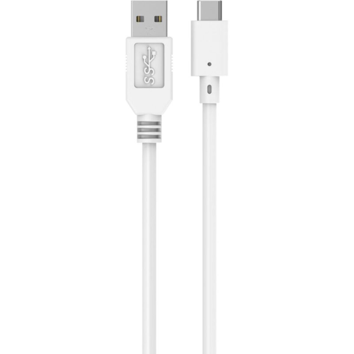 Câble USB C ESSENTIELB vers USB 1M Blanc compatible iPhone 17 16 15 Pro Max et Samsung Galaxy S25 S24 Ultra