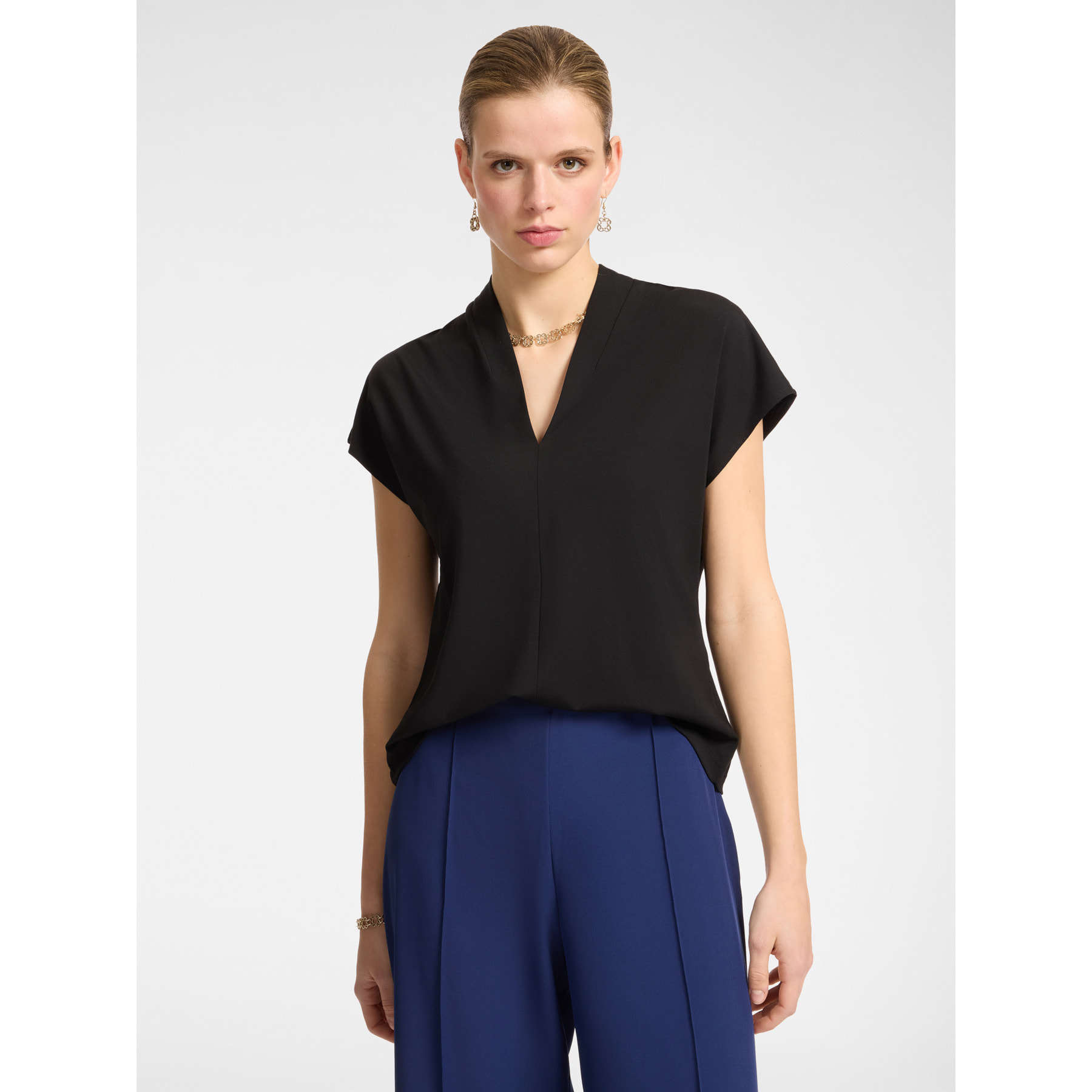 Elena Mirò - Camiseta con cuello alto - Negro