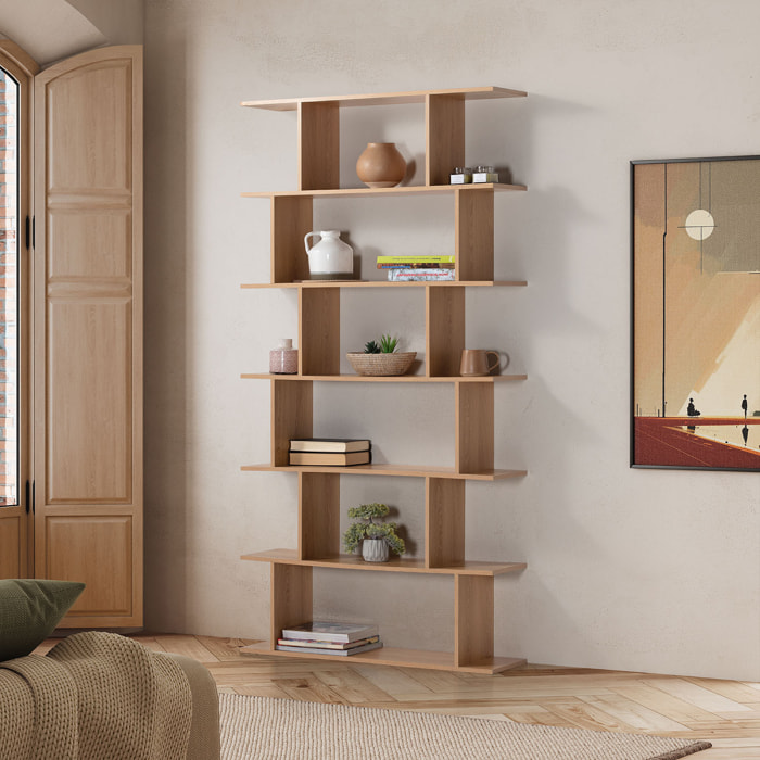 Estantería Osaka 6 huecos efecto Roble