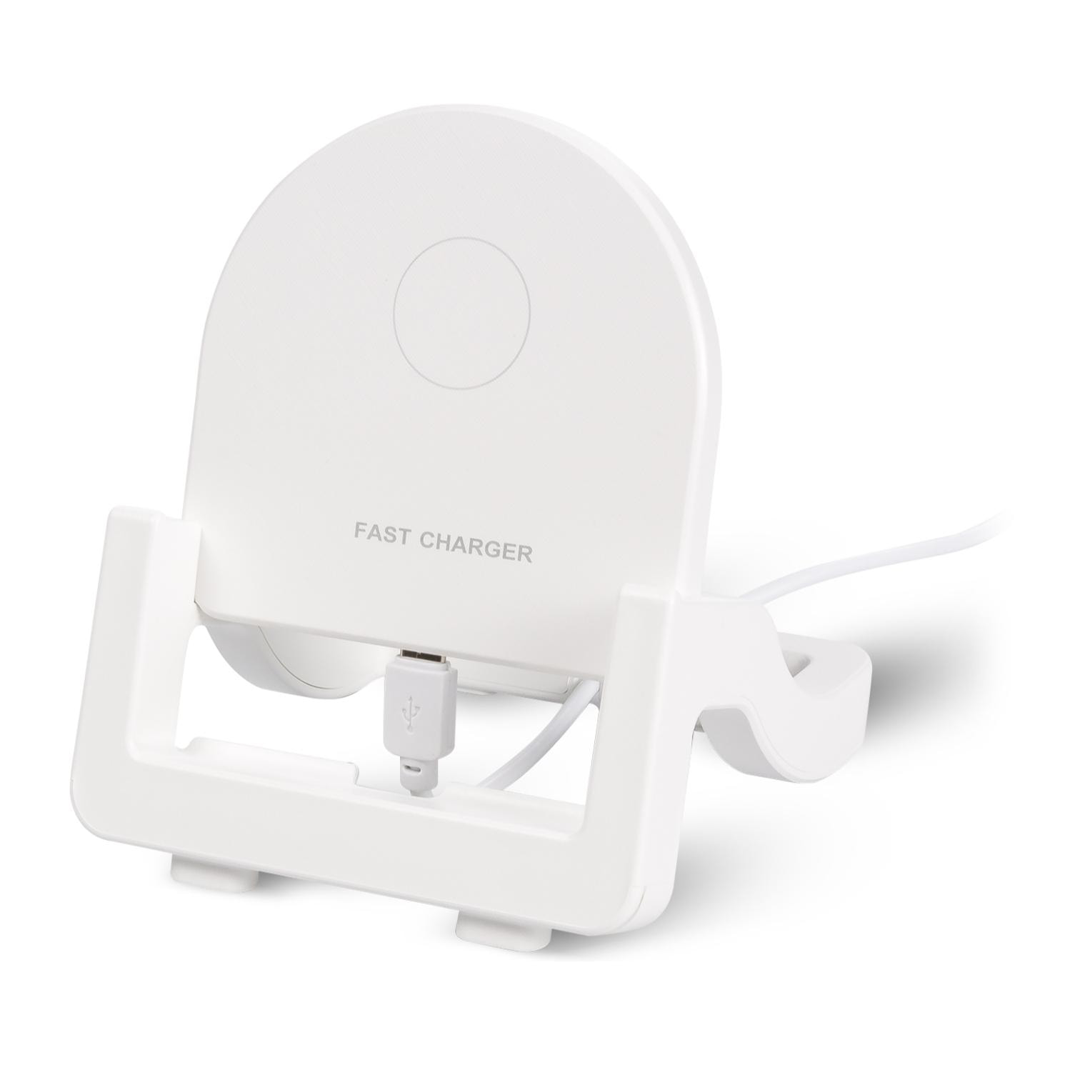 Caricabatterie rapido wireless Qi da 15 W. Supporto orizzontale e verticale.