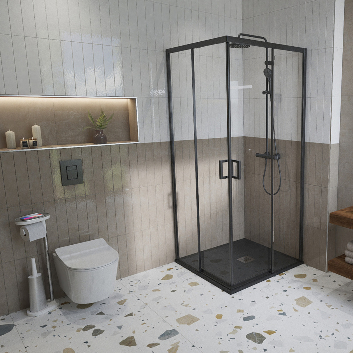 Brevis WC suspendu sans bride, fixations invisibles + abattant ultra-fin, softclose (SATBRE011RREXP)