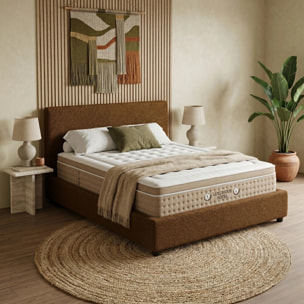 Ensemble matelas Bali & lit coffre Colisée | Mémoire de forme et ressorts ensachés | Grande capacité de stockage | Bouclette | Sable