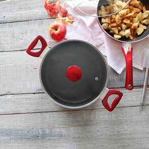 Faitout antiadhésif en aluminium 24cm - tous feux CERISE