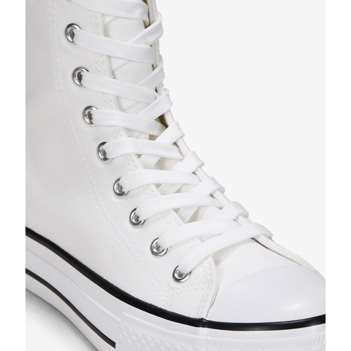 Zapatillas de tela altas blancas con cordones