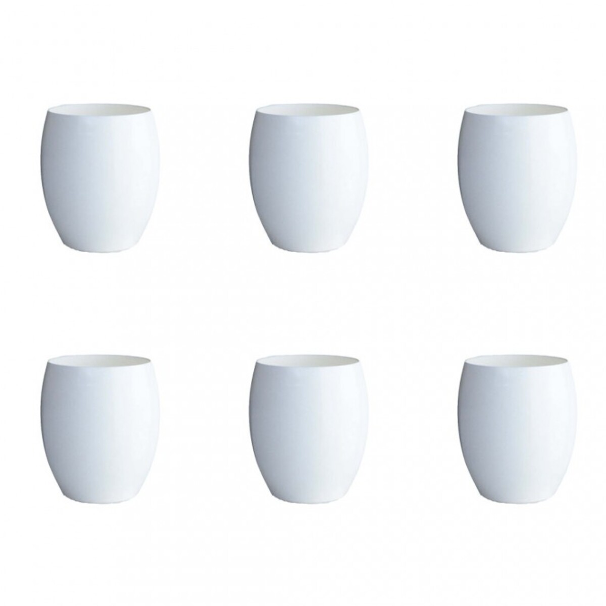 CHOPES BASSES BLANCHES EN ACRYLIQUE - LOT DE 6