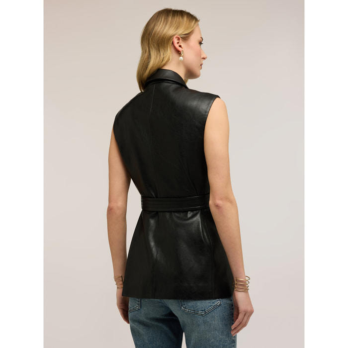 Motivi - Gilet con cintura e tasche - Nero