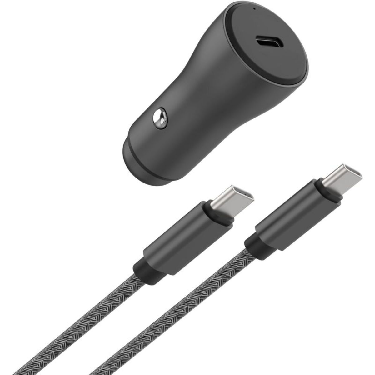 Chargeur allume cigare ADEQWAT 30W USB-C + Cable USB-C 1m noir