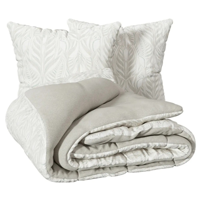 Parure de lit imprimée "Nalh" 240x220cm beige lin