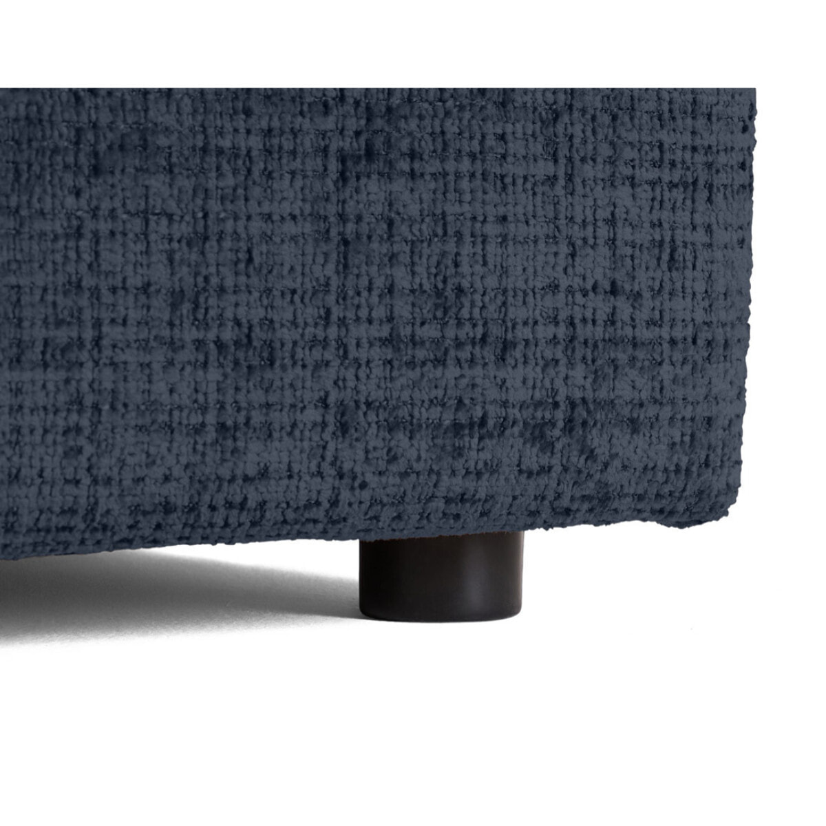 Collins - canapé droit 4 places avec double méridienne - assise profonde - en velours texturé - Bleu