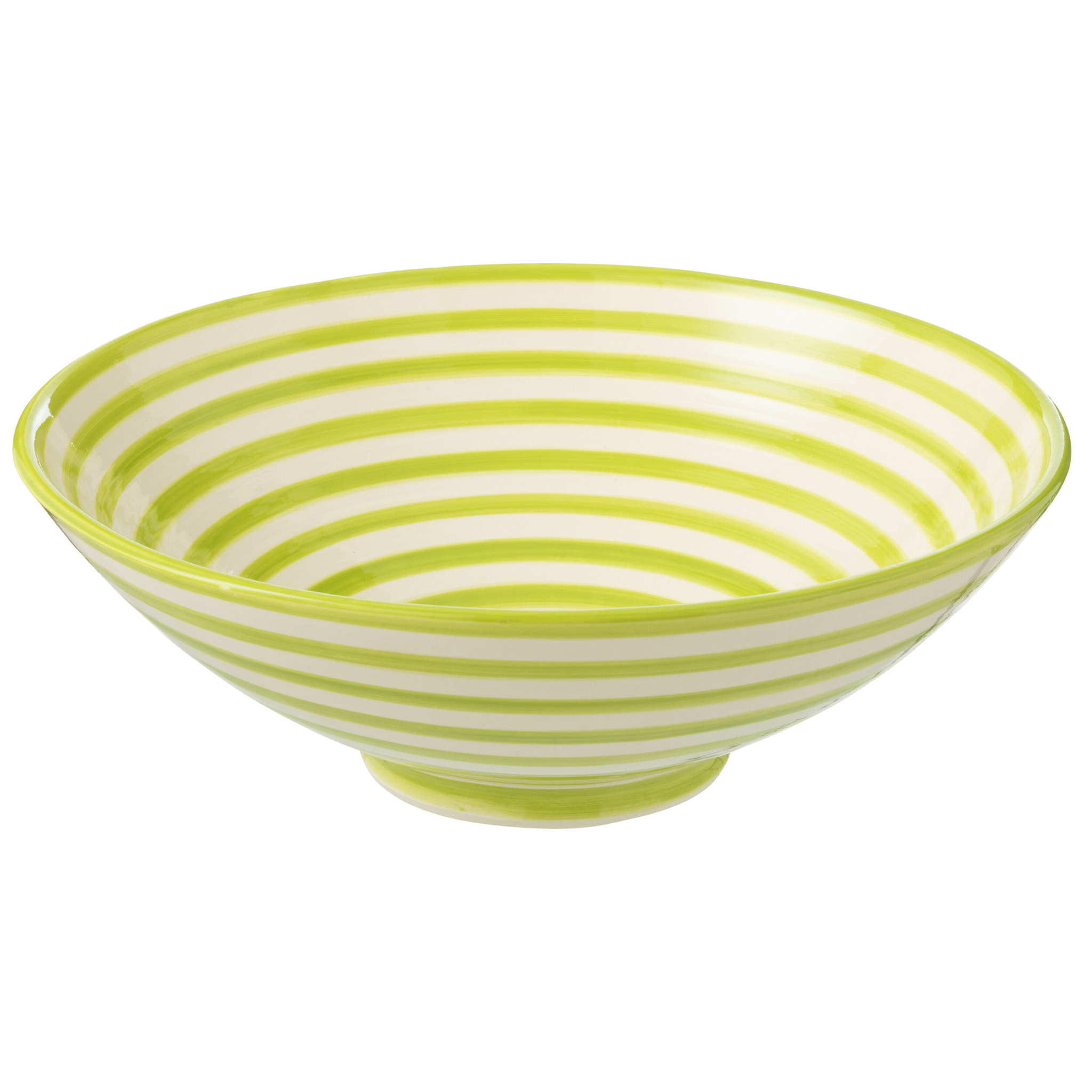 J-Line bol Granada Stripes Lebrillo - céramique - blanc/vert