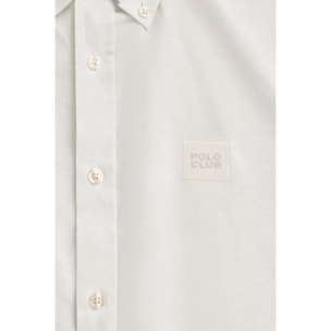 Camisa color crudo de corte regular y cuello abotonado con logo Polo Club
