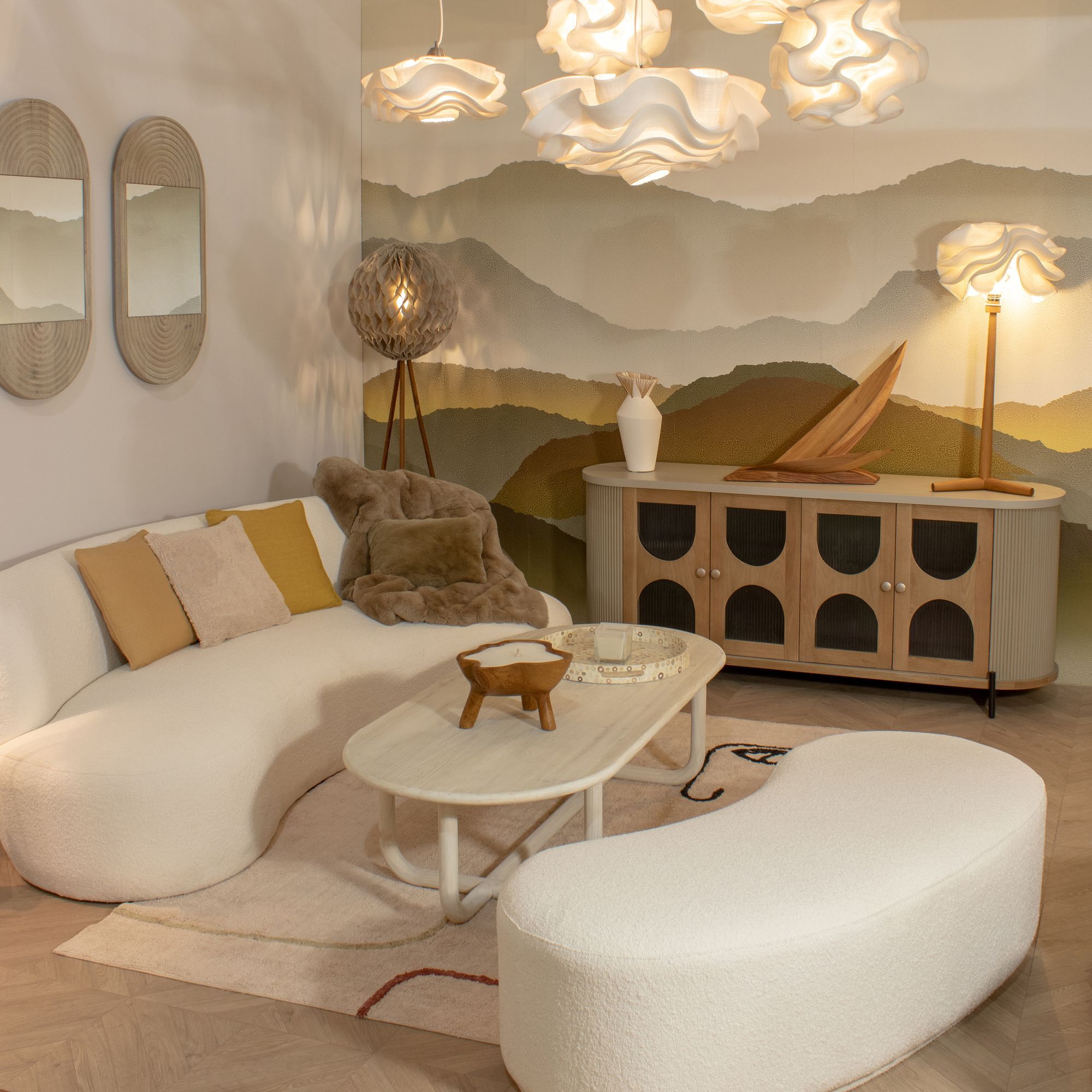 Voilier décoratif en orme massif