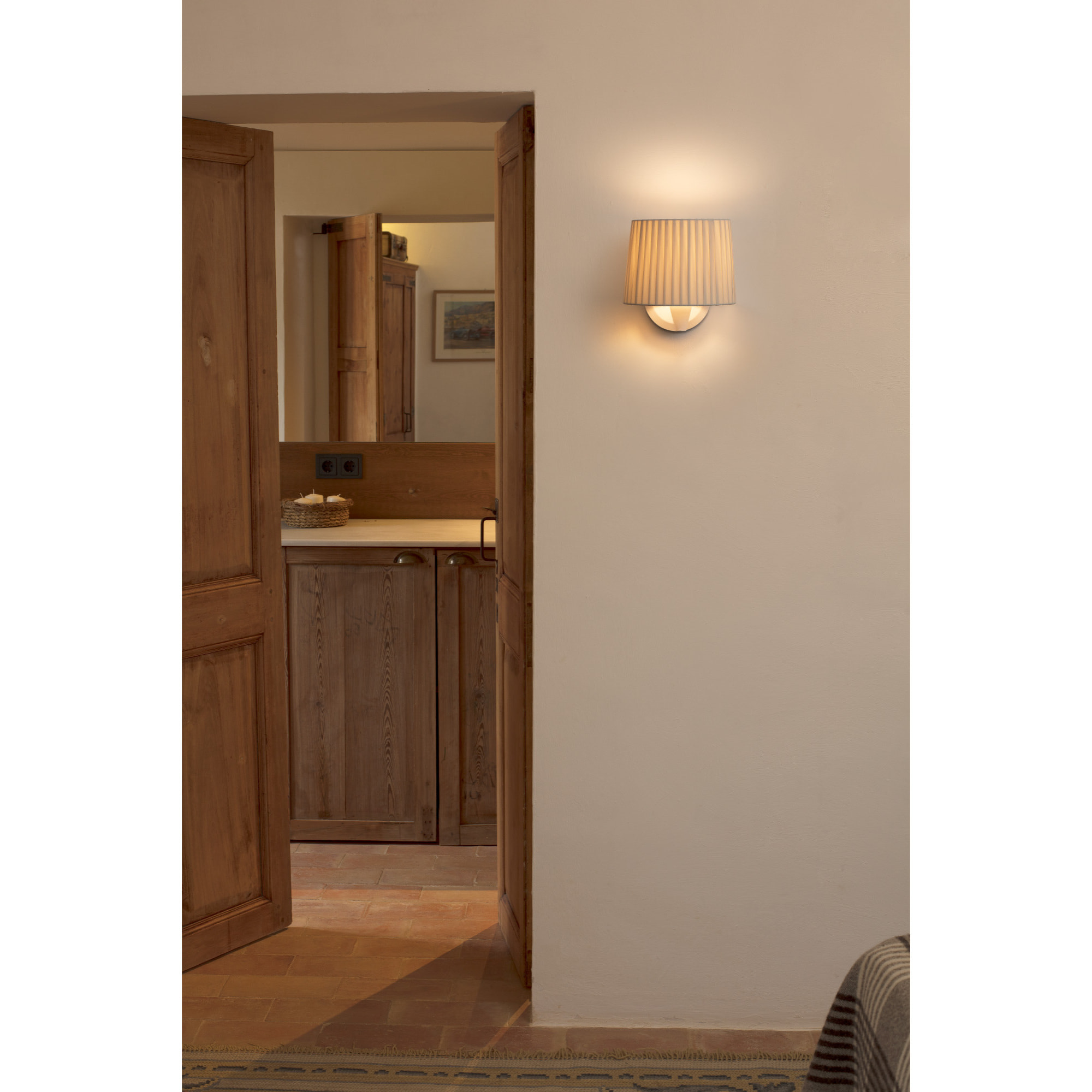 SAMBA Lampe applique blanc/enrubanné beige