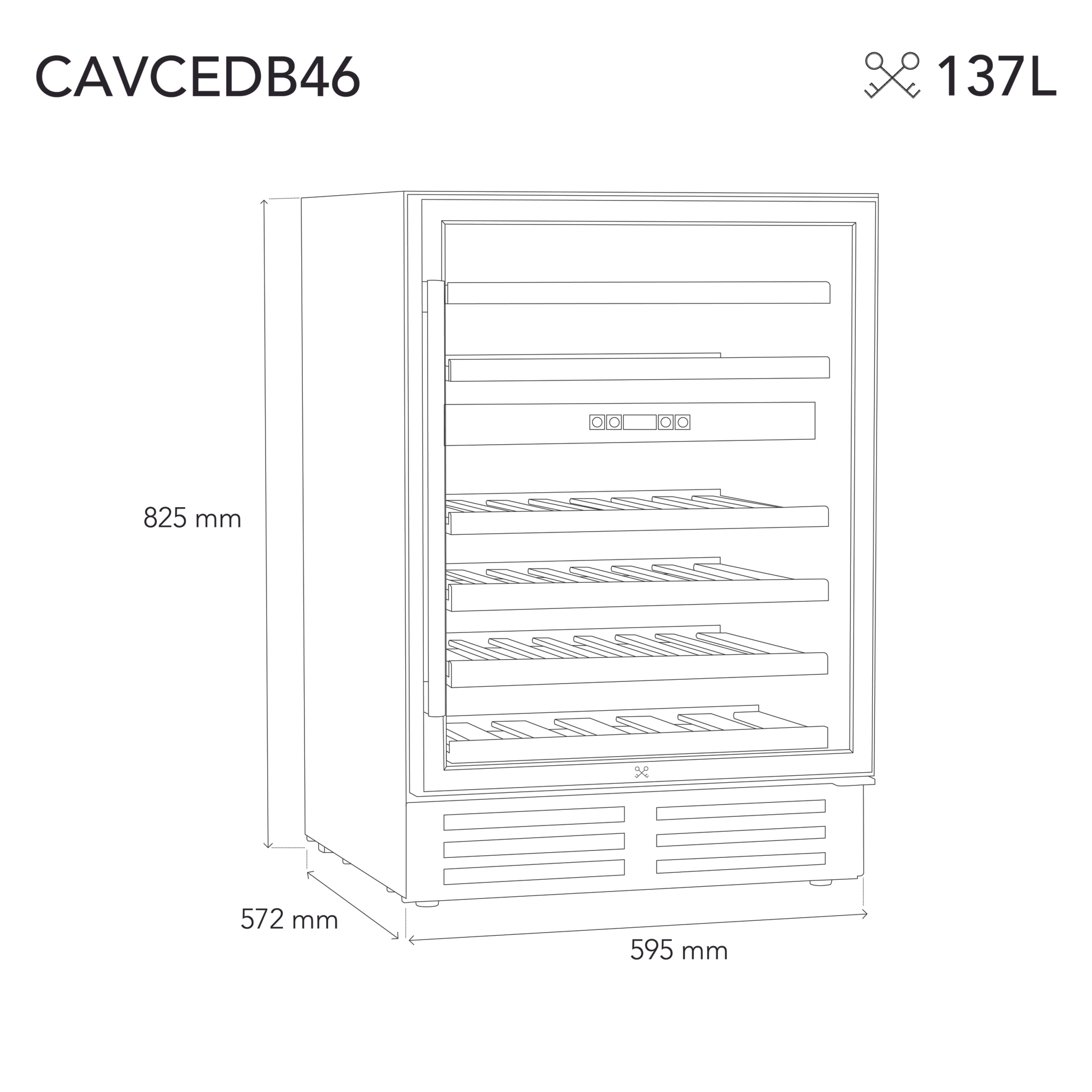 LES PETITS CHAMPS Vinoteca doble zona 46 botellas CAVCEDB46 (5°-22 °C, Sistema no frost)