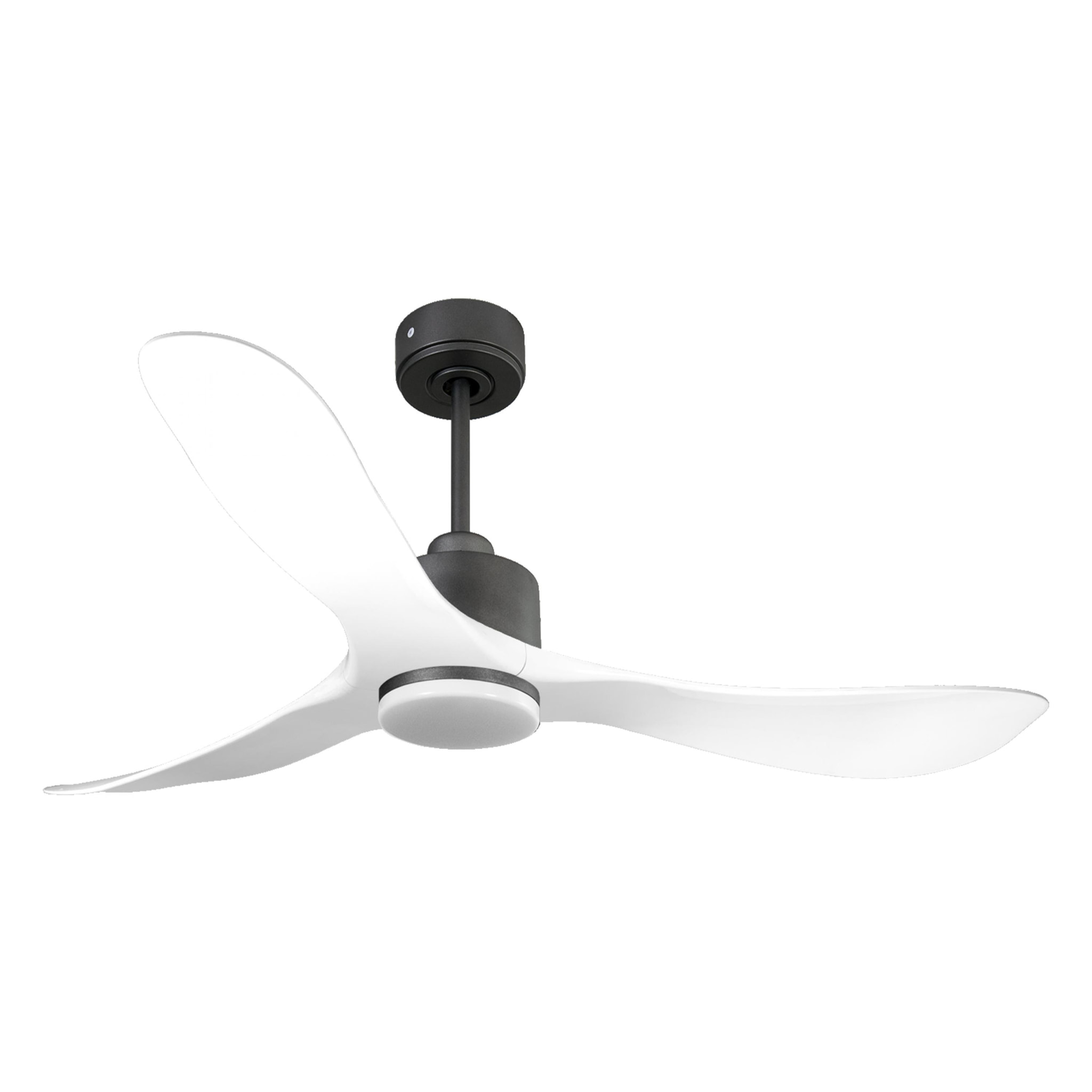 Ventilador de techo Reversible Termostato Dimable Wifi Motor DC Techos Inclinados Mando a Distancia Luz tres tonos Hypersilence Memoria TongaD132C03LED65251 PURLINE