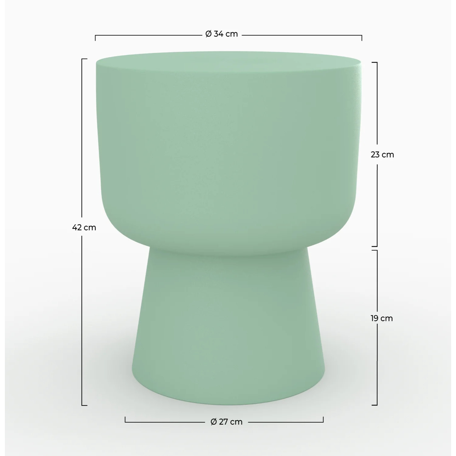 Table d'appoint ronde en métal vert D34 cm - Prisca