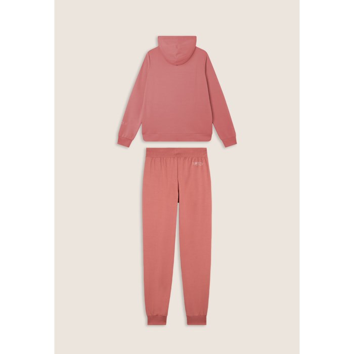 Tuta donna in French Terry Modal con zip e cappuccio