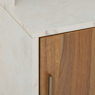 Étagère 1 porte 7 niveaux Come bois et effet marbre