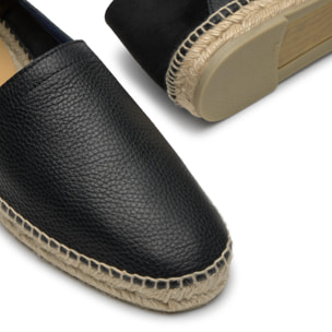 Alpargatas Polo elaboradas en combinación de cuero ovino con serraje