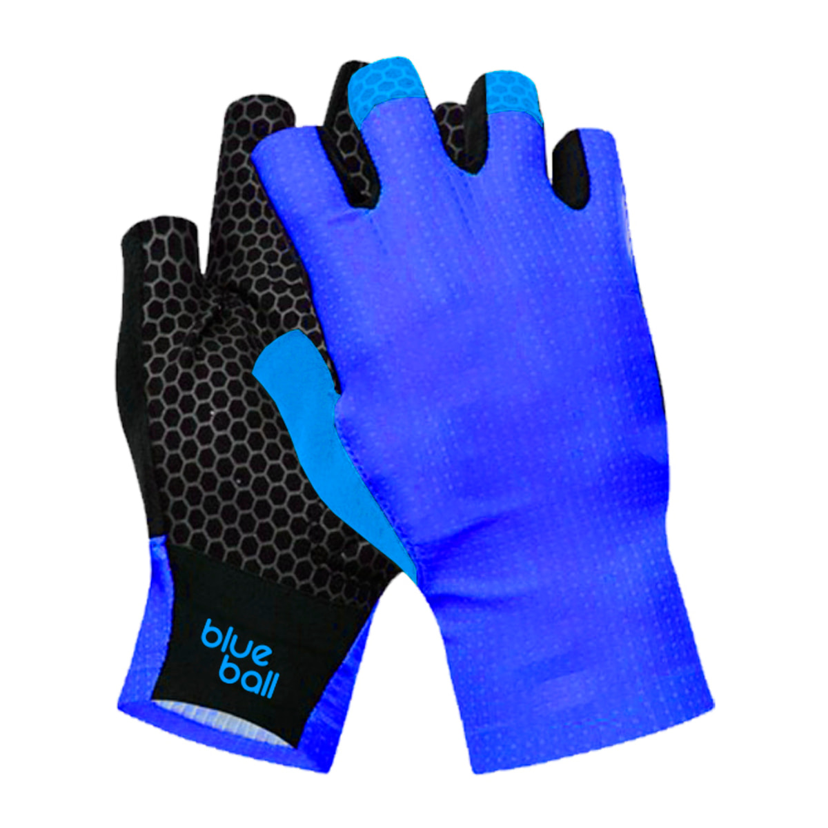 Guantes cortos de ciclismo unisex BLUEBALL Alpe - Azul diseño clásico