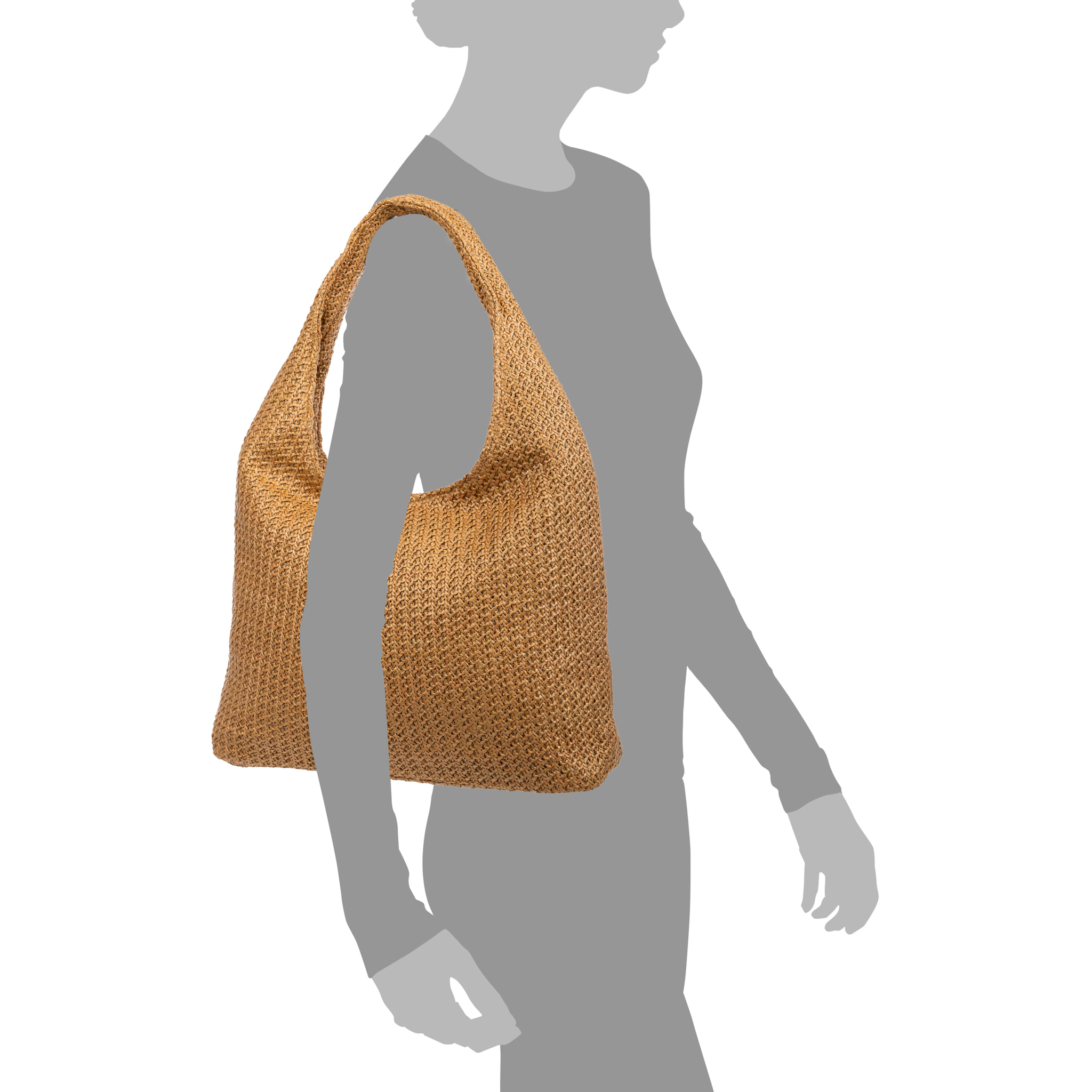 Berbenno Borsa a spalla Donna. Realizzata in rafia sintetica con design intrecciato.