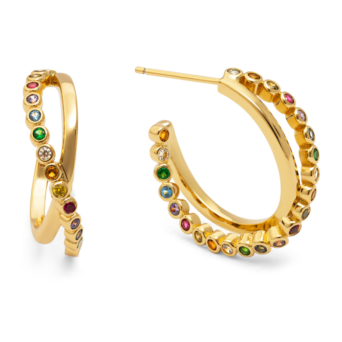 Pendientes Orbit Cross Baño Oro